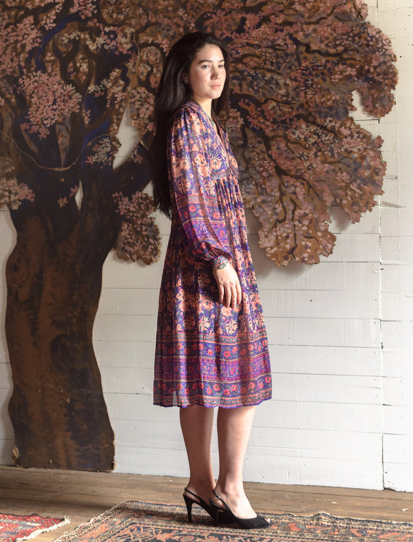 1970s Flawless Ritu Kumar Judith Ann Indian Silk Dress - Size XS