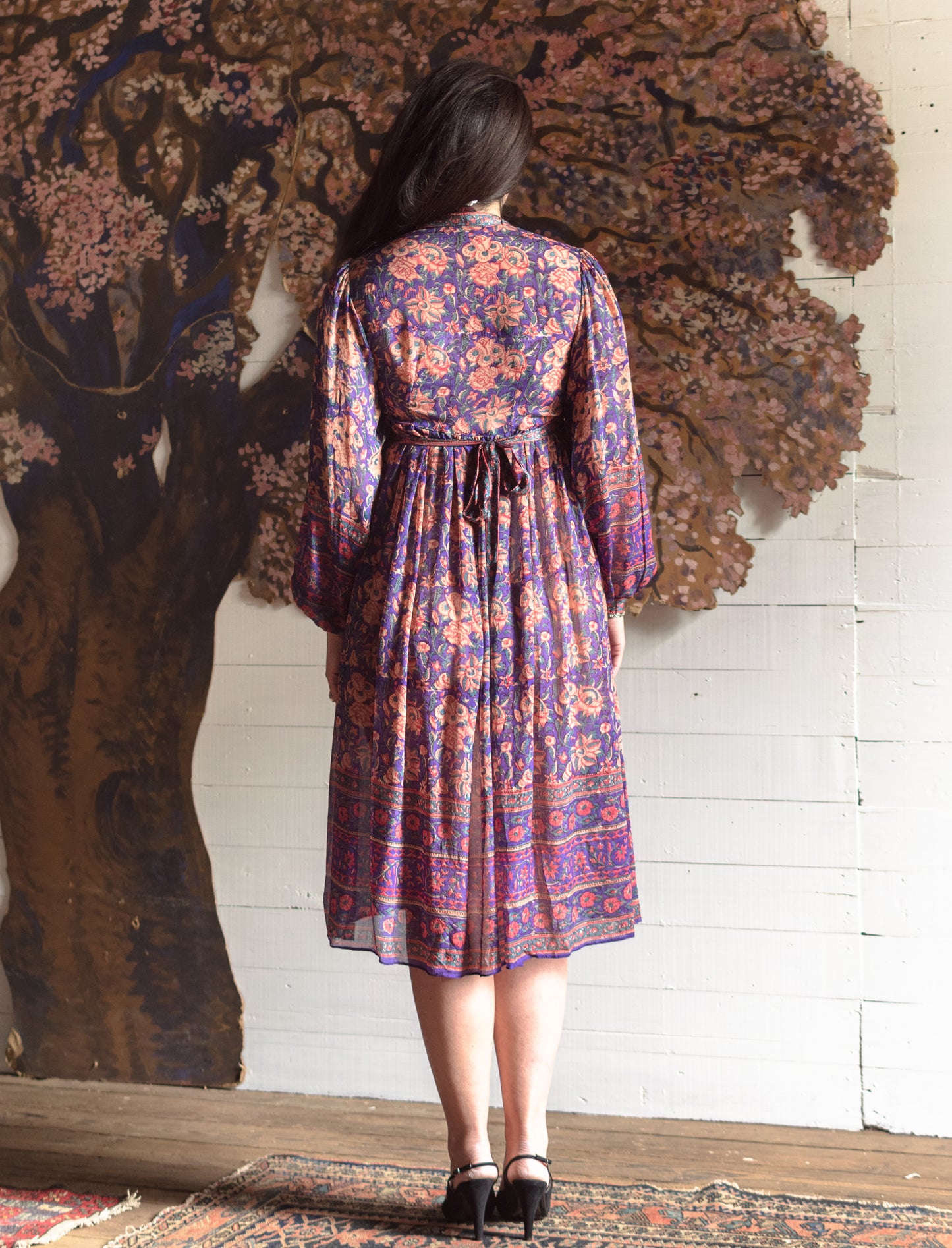 1970s Flawless Ritu Kumar Judith Ann Indian Silk Dress - Size XS